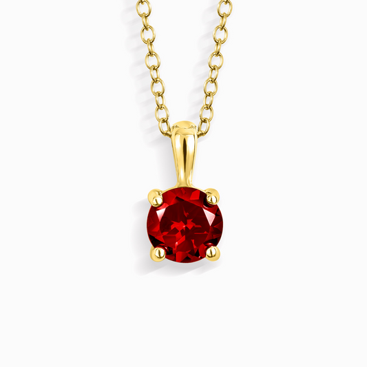 Garnet Solitaire Pendant Necklace in 18k Gold Vermeil by Vianne Jewellery