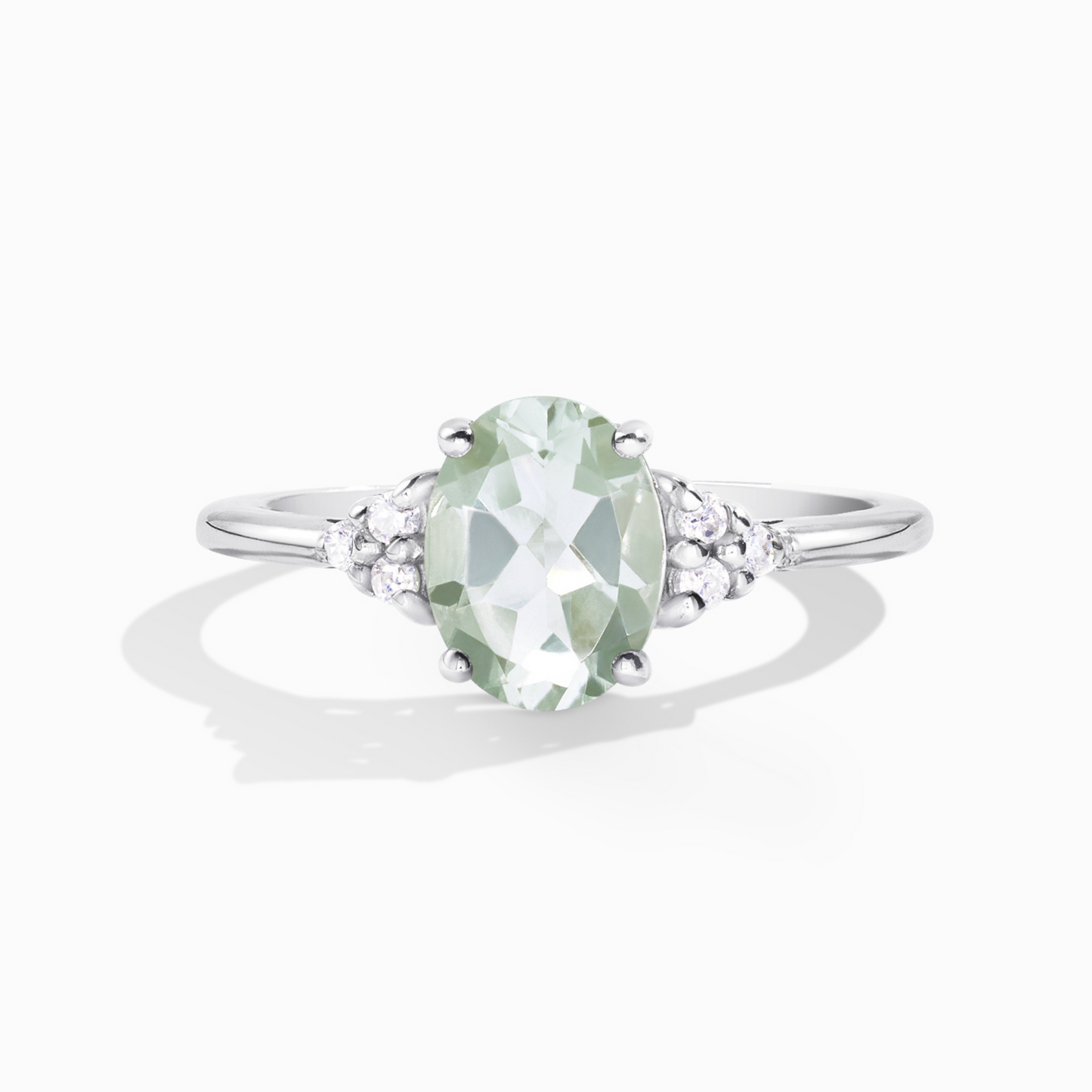 Green Amethyst Ring in Sterling Silver by Vianne Jewellery
