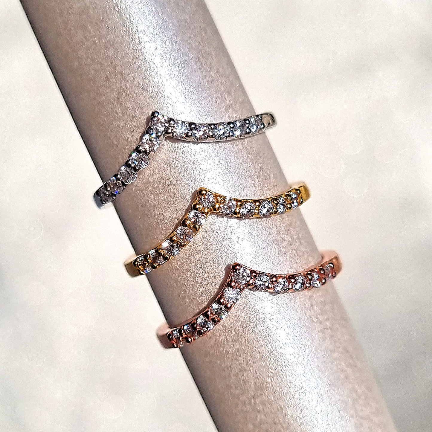 Wishbone Curved Eternity Ring in Sterling Silver by Vianne Jewellery