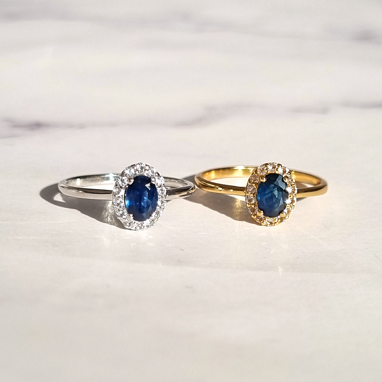 Blue Sapphire Ring in 18k Gold Vermeil by Vianne Jewellery