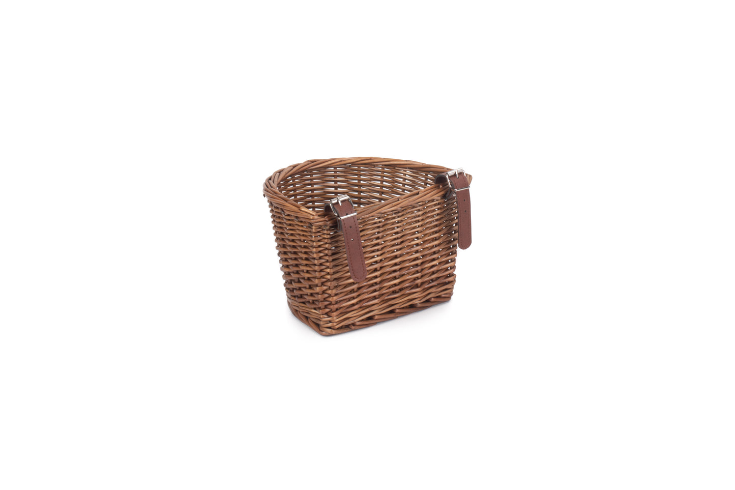 Child’s Willow Bicycle Basket with Tan Straps