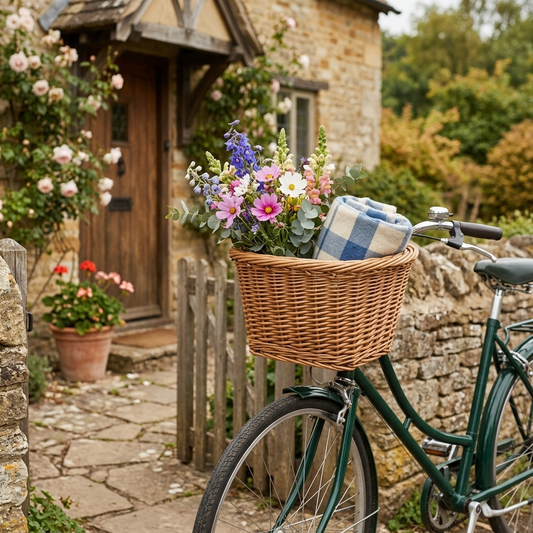 Heritage Rectangular Willow Bike Basket