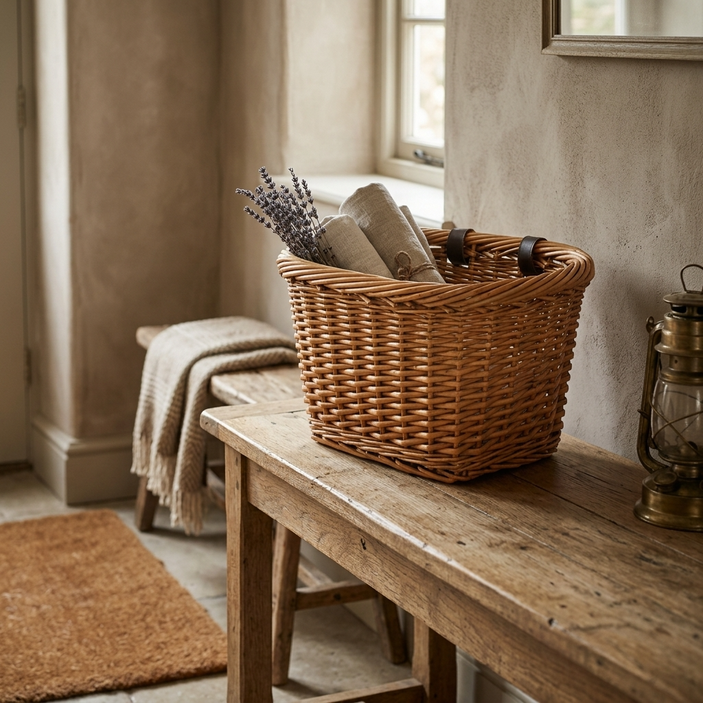 Heritage Rectangular Willow Bike Basket