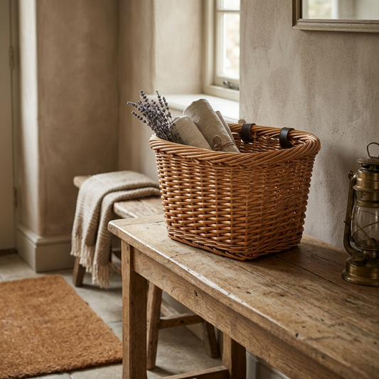 Heritage Rectangular Willow Bike Basket