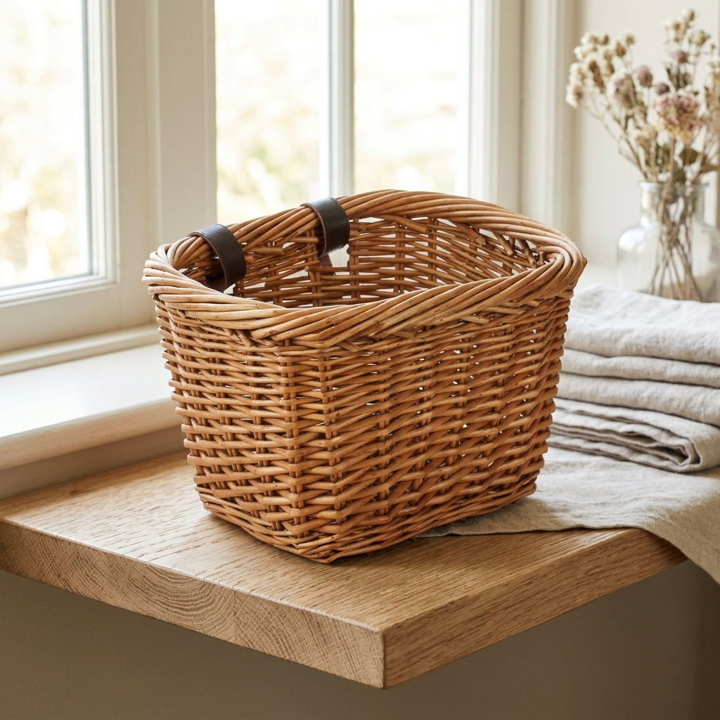 Heritage Rectangular Willow Bike Basket