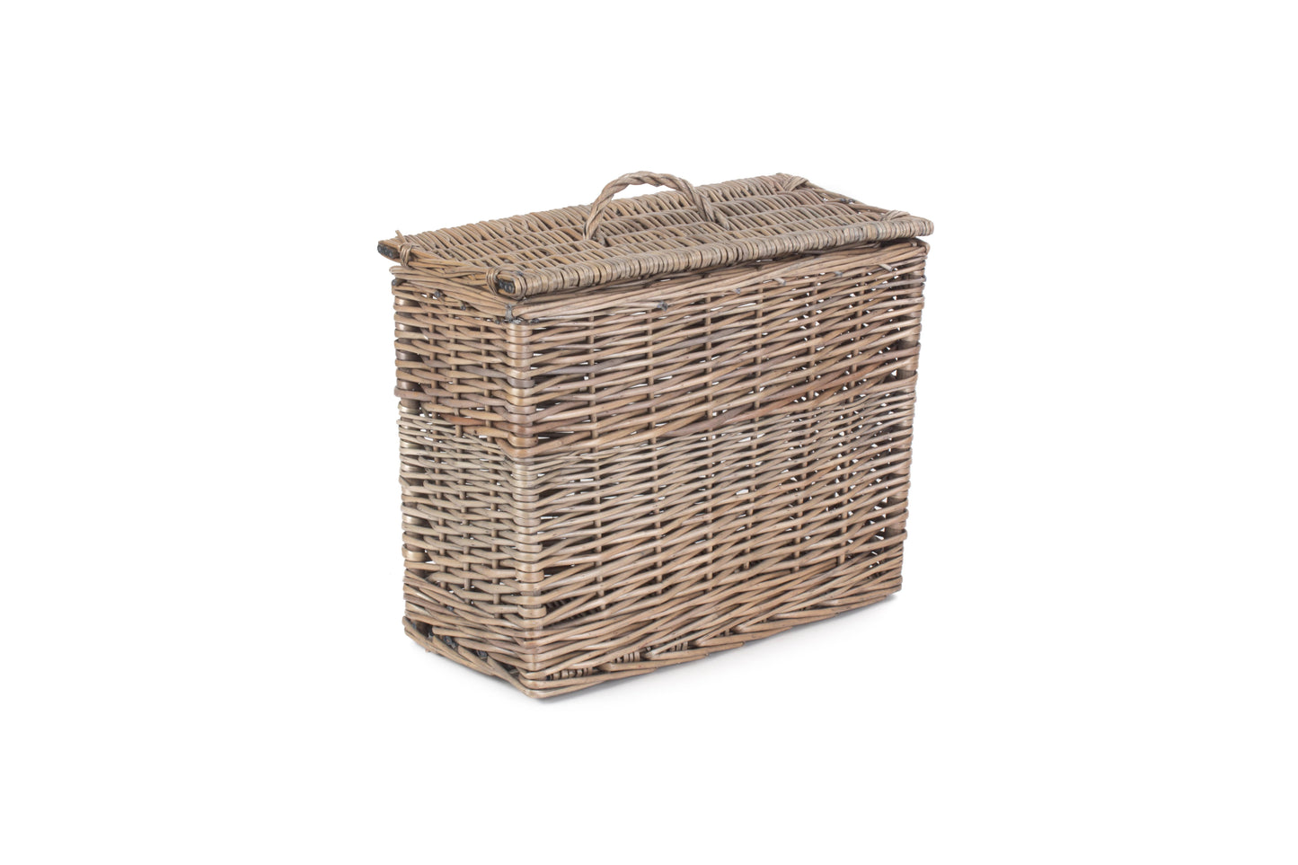 Rectangular Willow Toilet Roll Storage Basket with Lid