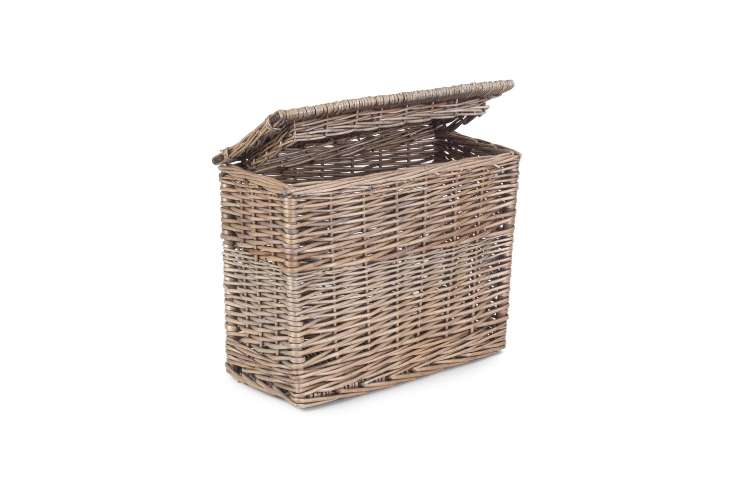 Rectangular Willow Toilet Roll Storage Basket with Lid