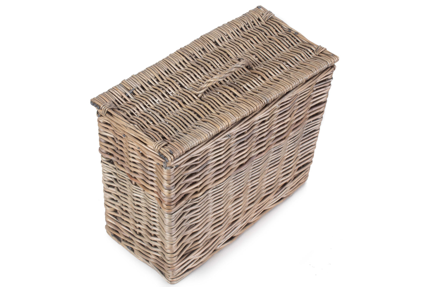 Rectangular Willow Toilet Roll Storage Basket with Lid