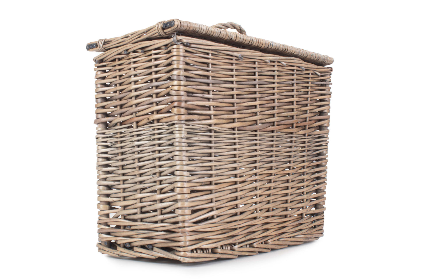 Rectangular Willow Toilet Roll Storage Basket with Lid