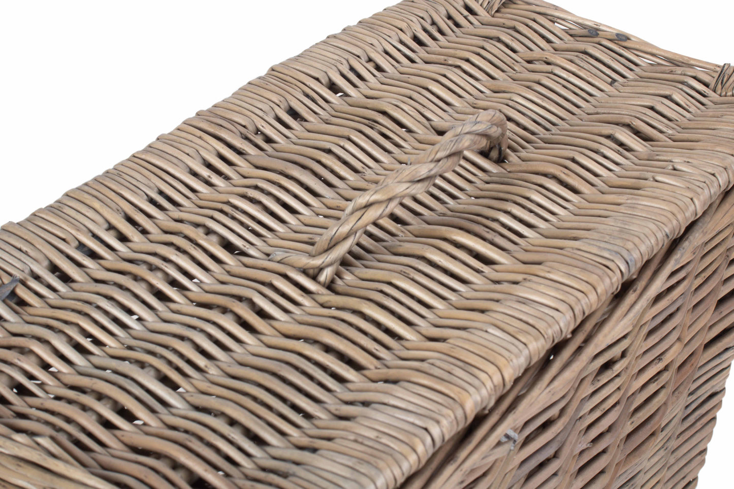 Rectangular Willow Toilet Roll Storage Basket with Lid