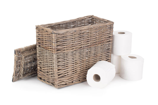 Rectangular Toilet Tidy Lidded Basket