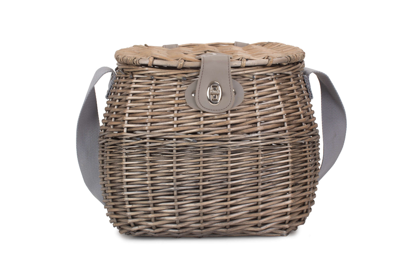 Antique Wash Willow Fishing Creel Basket with Shoulder Strap
