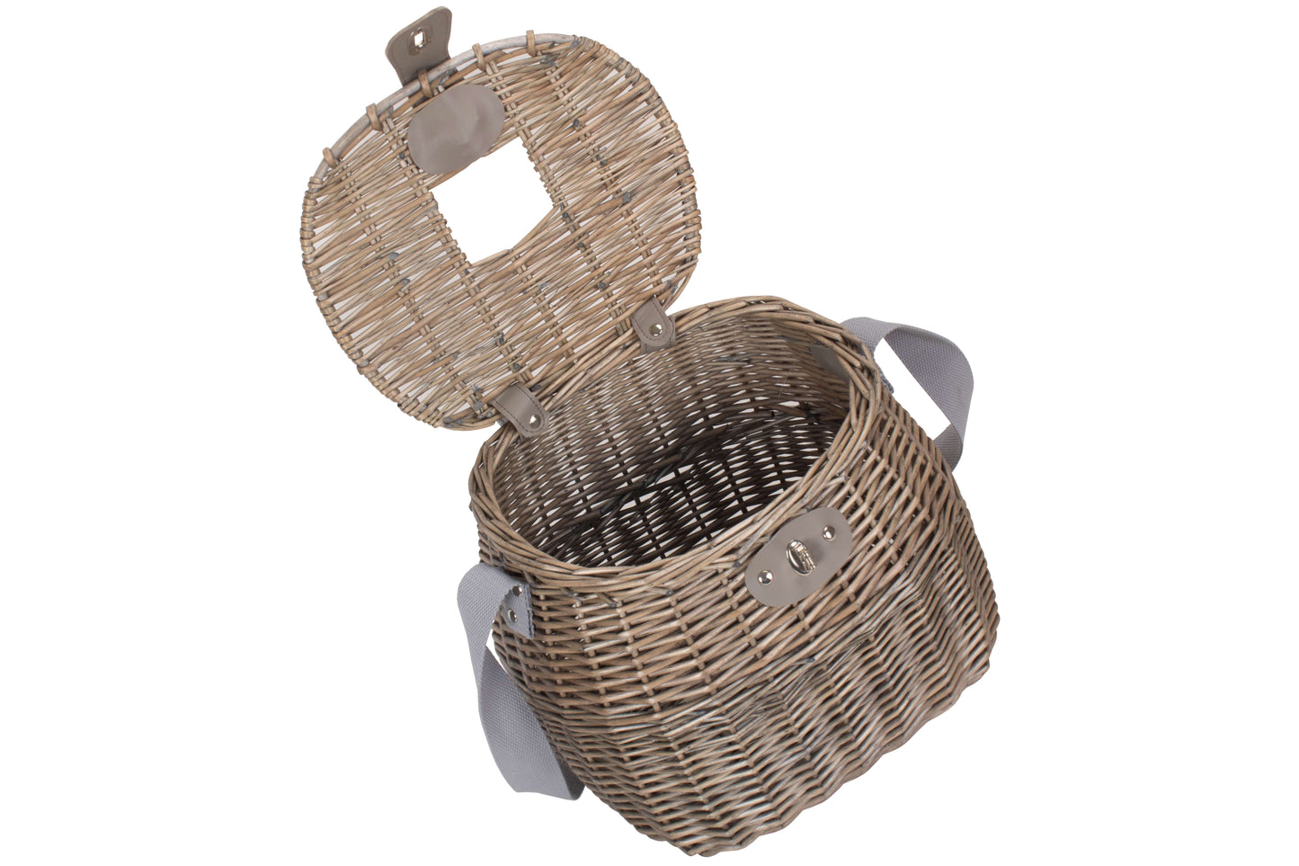 Antique Wash Willow Fishing Creel Basket with Shoulder Strap