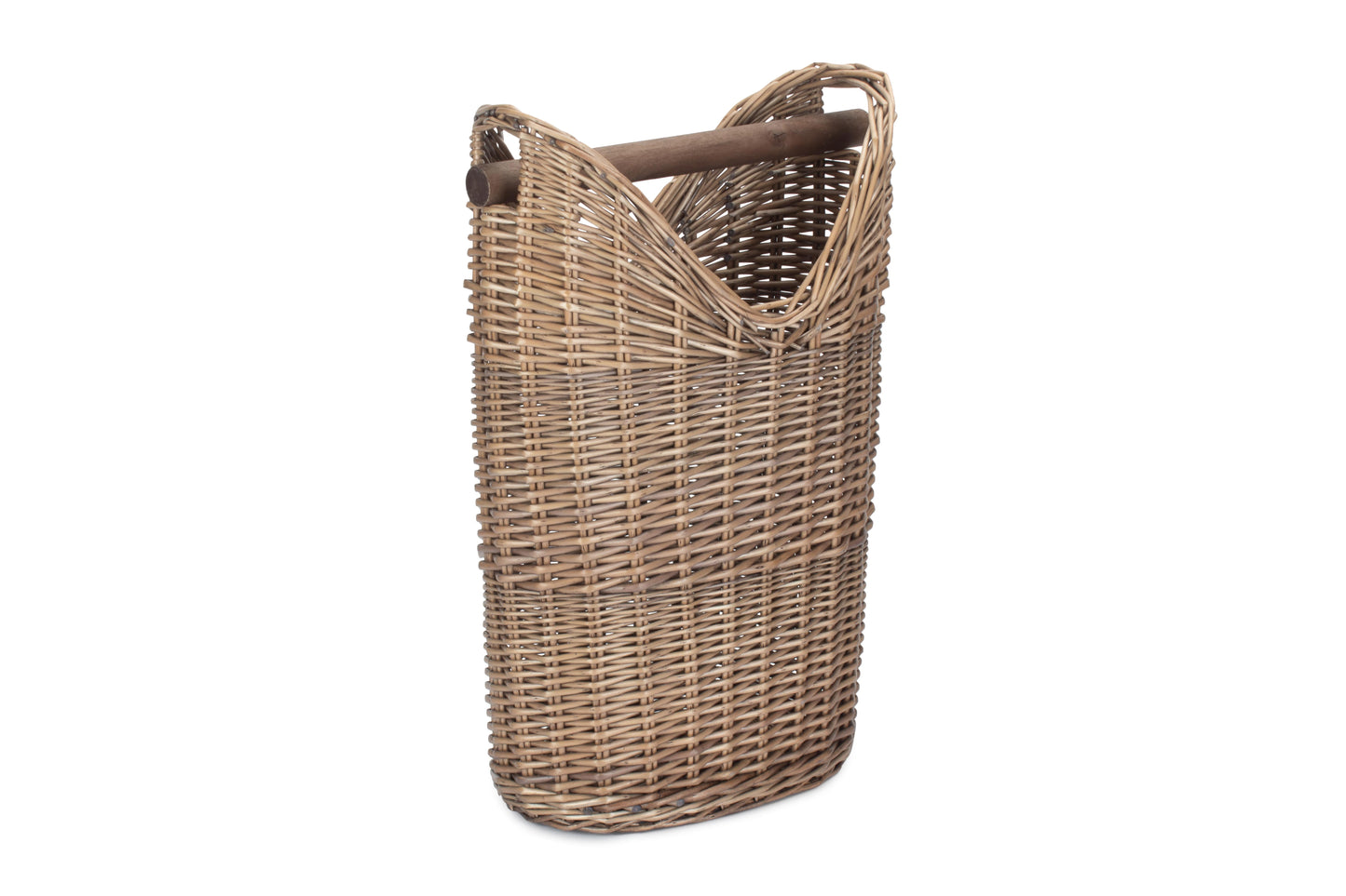 Willow Toilet Roll Holder with Wooden Handle