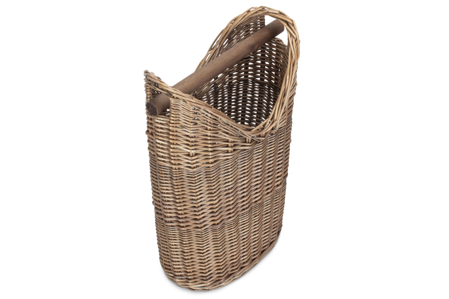 Willow Toilet Roll Holder with Wooden Handle