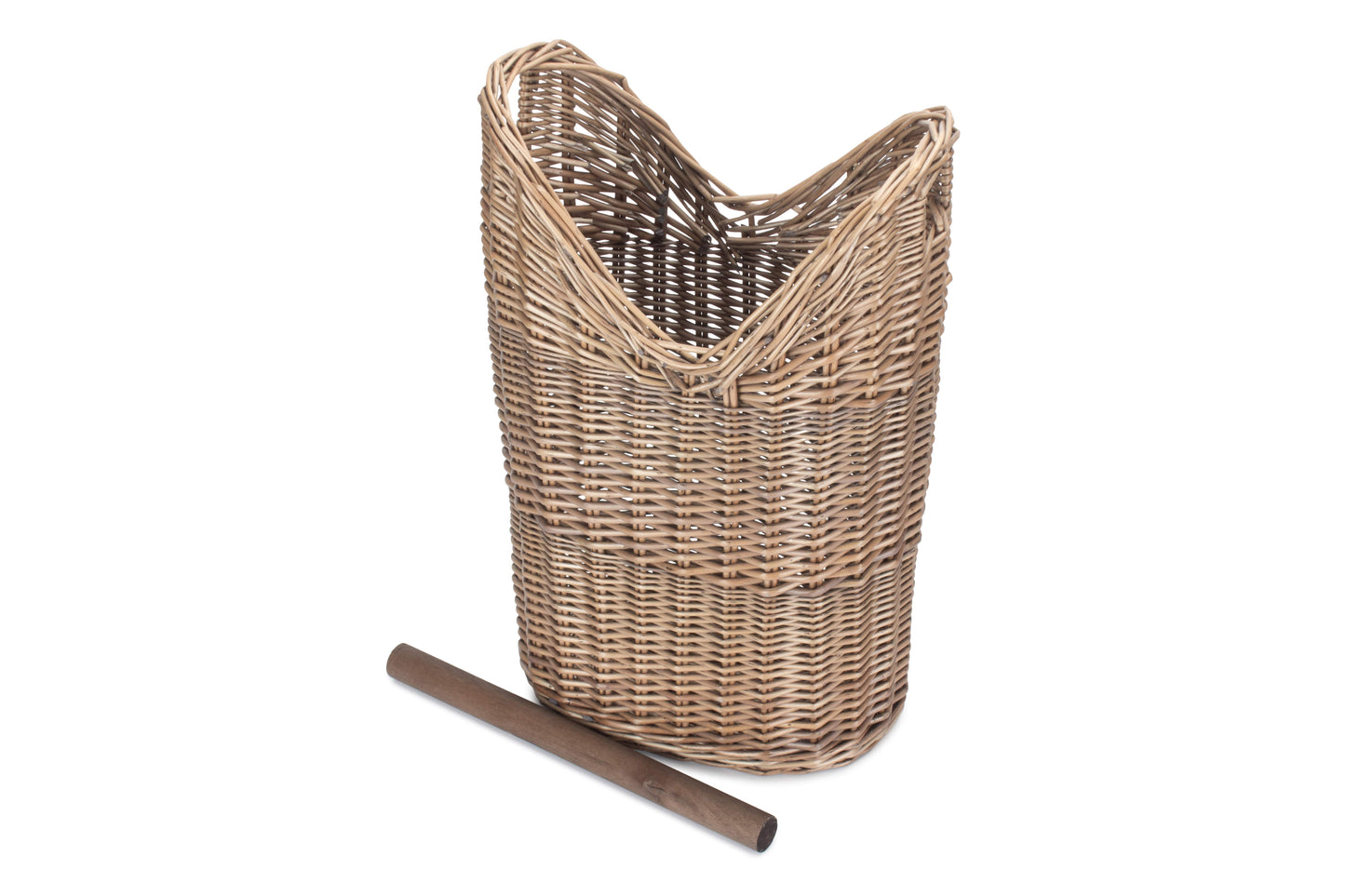 Willow Toilet Roll Holder with Wooden Handle