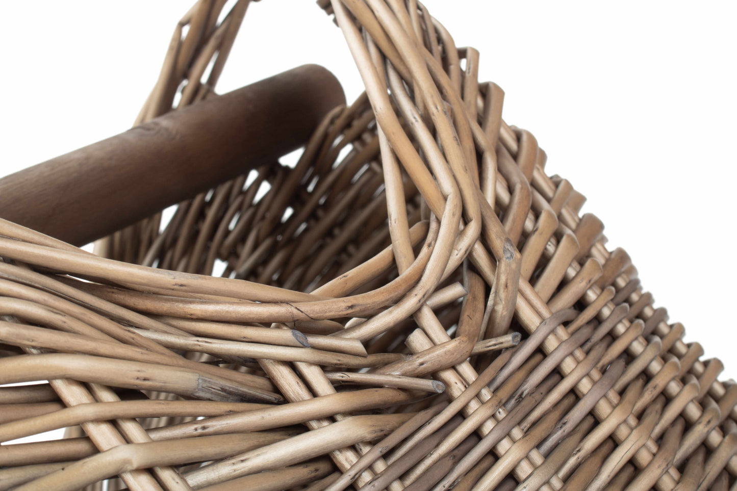 Willow Toilet Roll Holder with Wooden Handle
