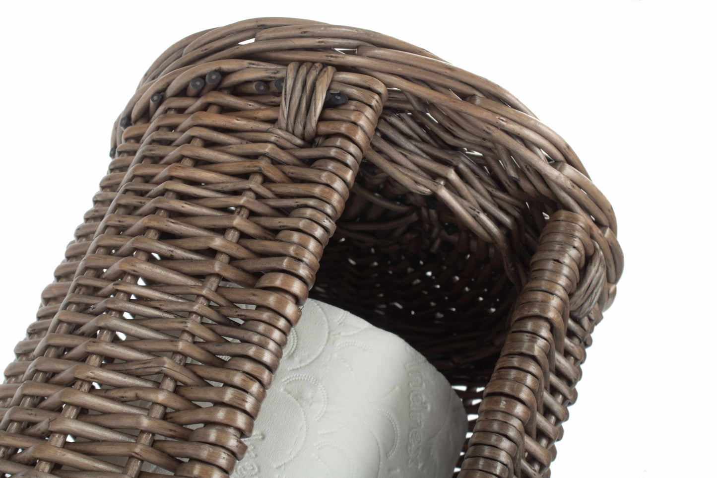 Open Round 3 Toilet Roll Holder – Antique Wash Willow
