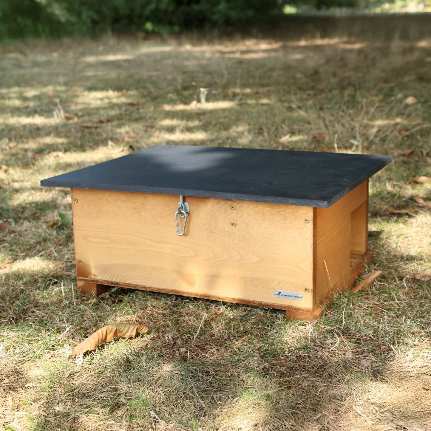 Green Feathers Handmade Wooden Hedgehog House