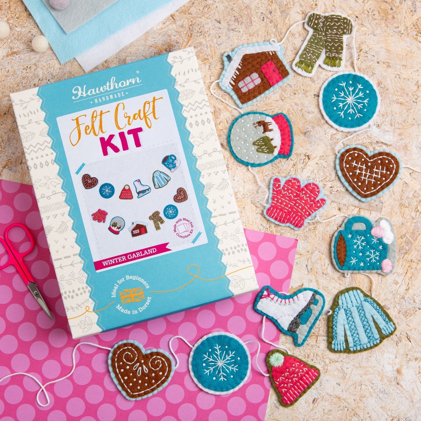 'Winter Garland' Festive Felt Craft Kit for Beginners