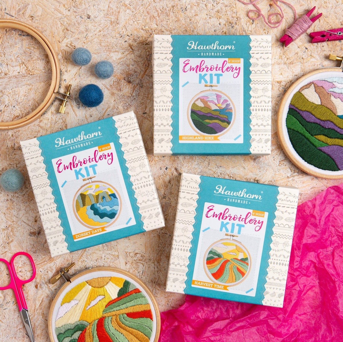 'Celtic Cliffs' Landscape Mini Embroidery Kit for Beginners