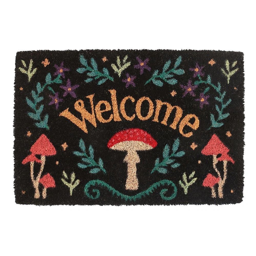 BLACK MUSHROOM WELCOME DOORMAT