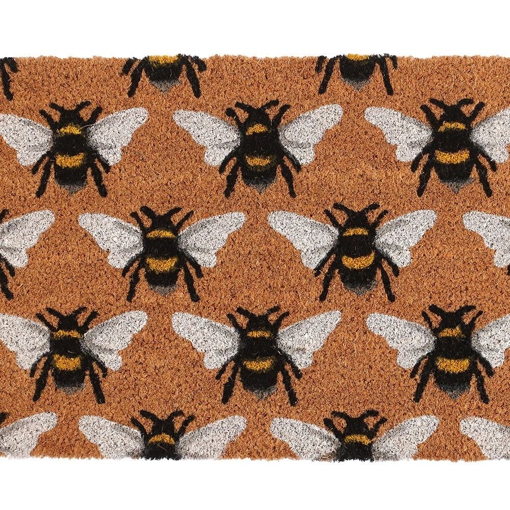 NATURAL BEE PRINT DOORMAT
