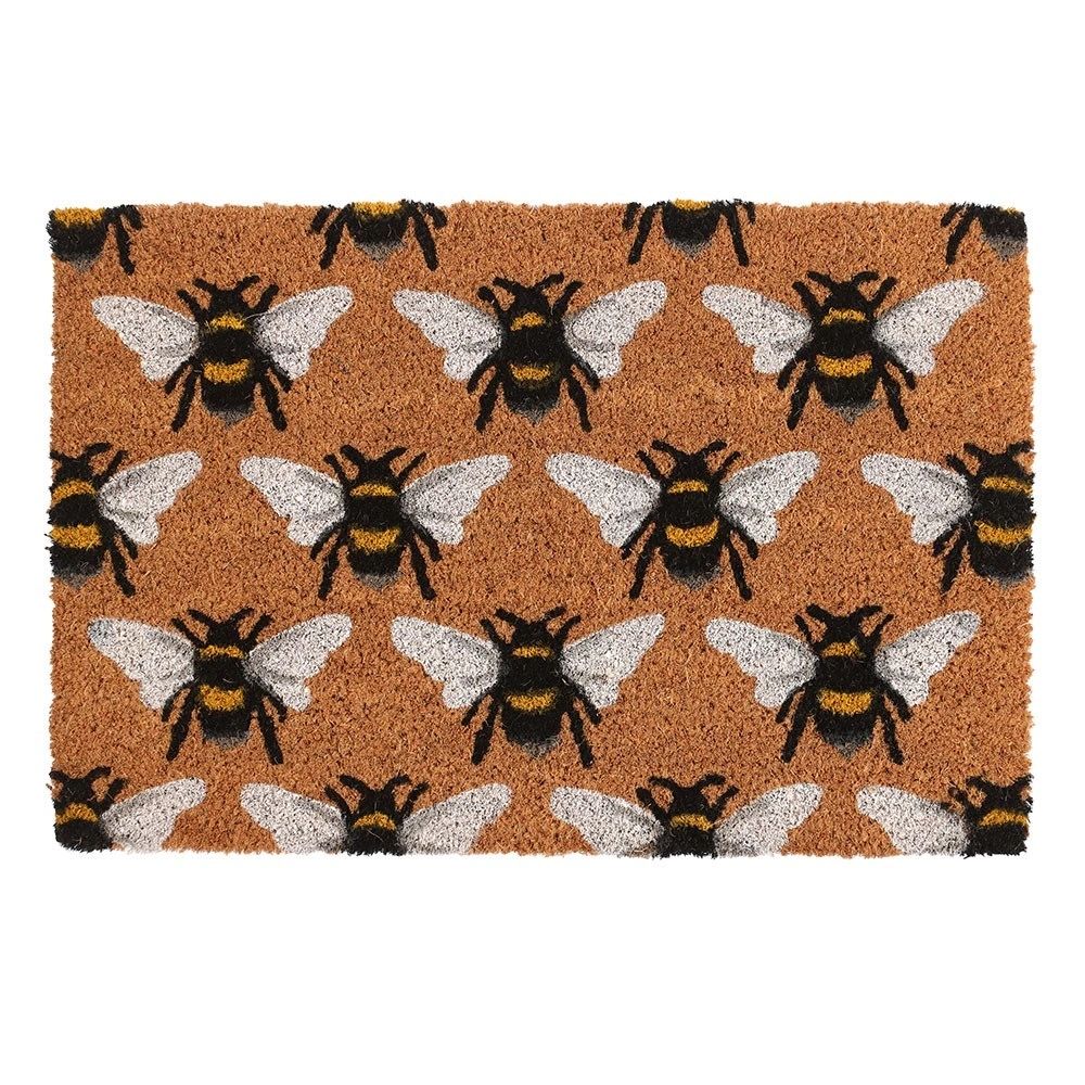 NATURAL BEE PRINT DOORMAT