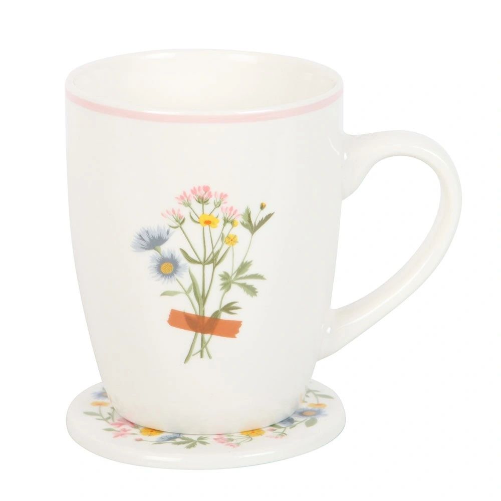 IF GRANDMAS WERE FLOWERS FLORAL MUG & COASTER SET