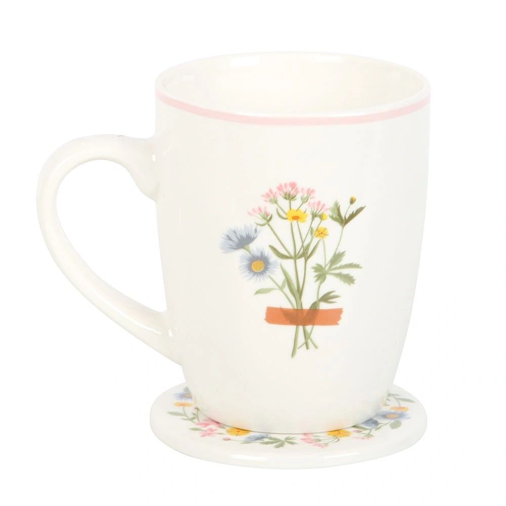 IF GRANDMAS WERE FLOWERS FLORAL MUG & COASTER SET