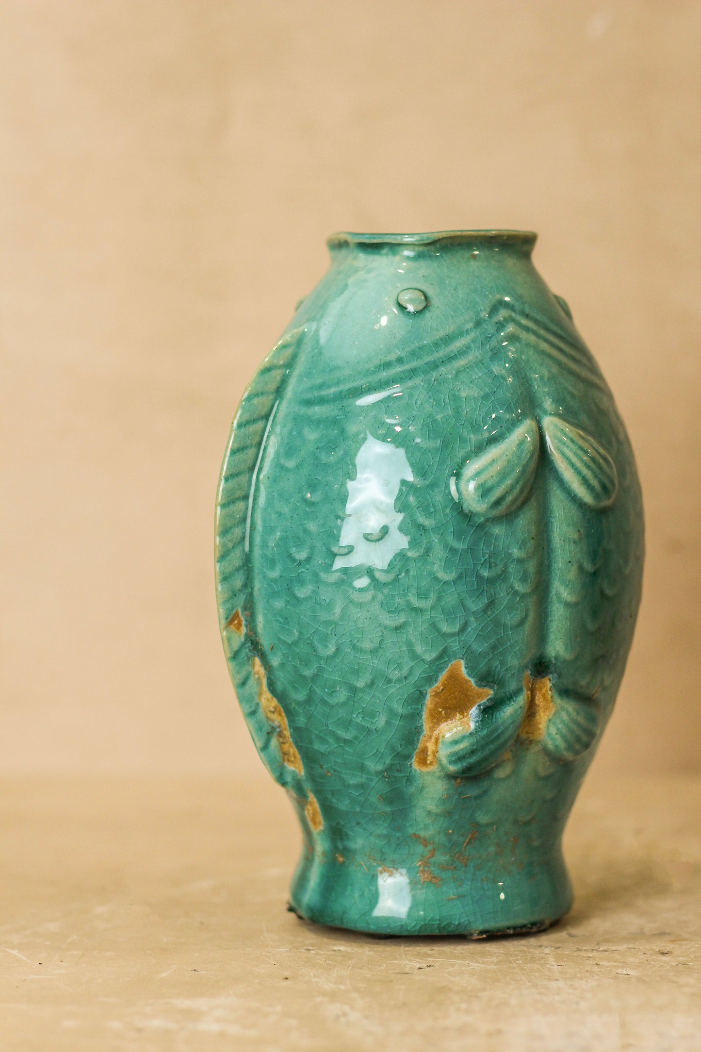 Vintage Turquoise Twin Fish Vase - No 1 by Botanical Boys