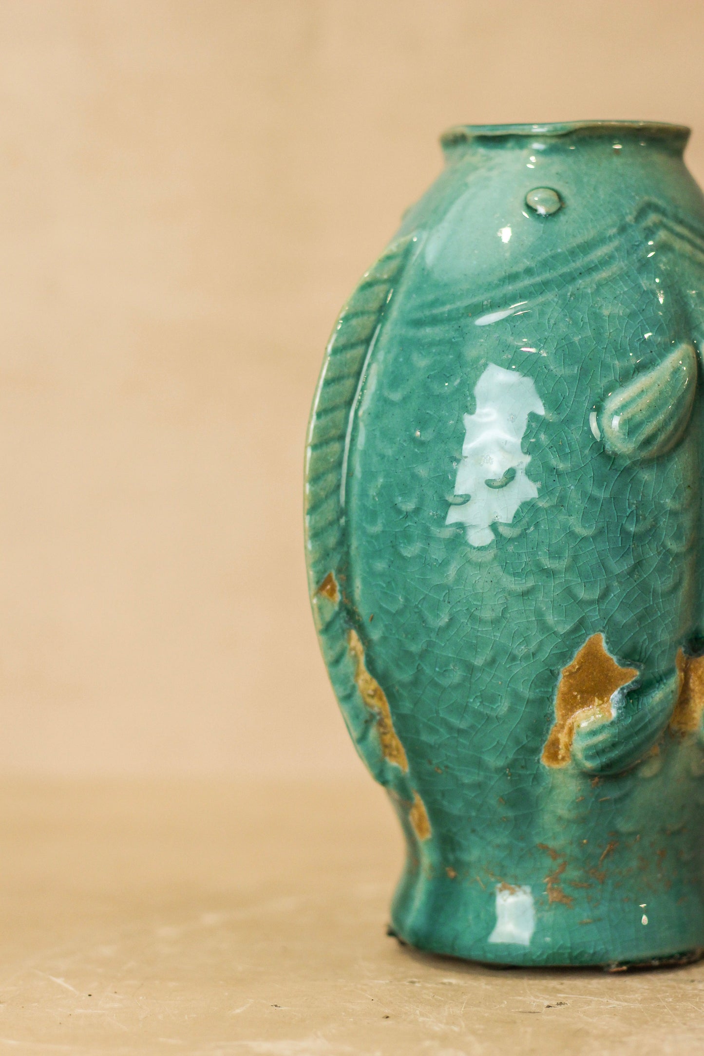 Vintage Turquoise Twin Fish Vase - No 1 by Botanical Boys