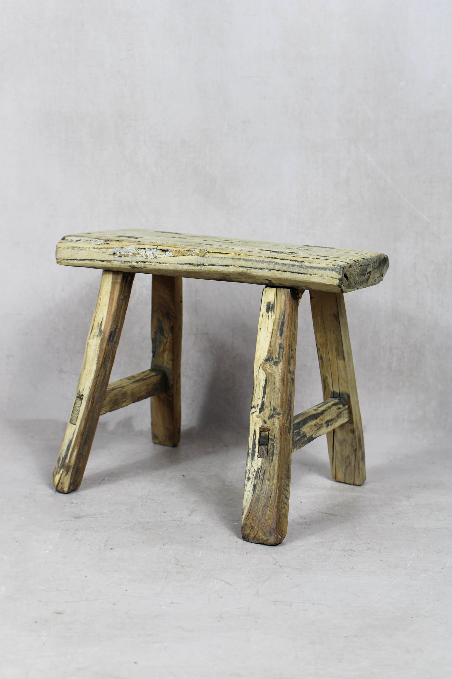 Vintage Rustic Stool Small - Elm wood - 41 by Botanical Boys
