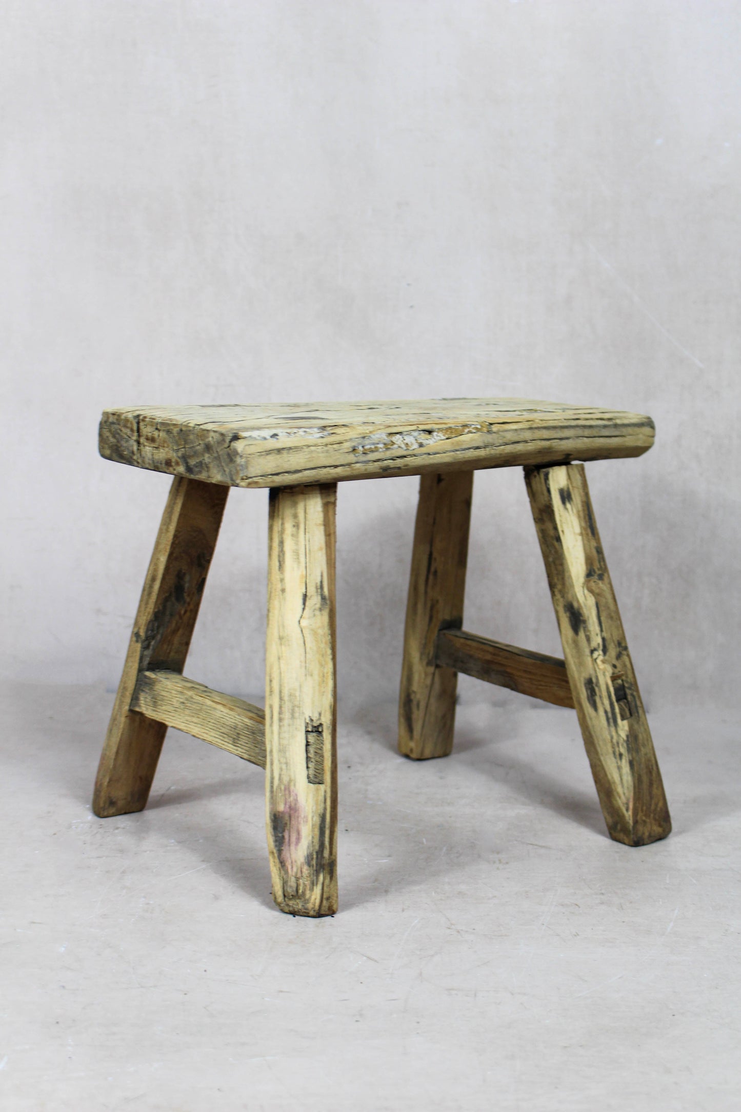 Vintage Rustic Stool Small - Elm wood - 41 by Botanical Boys