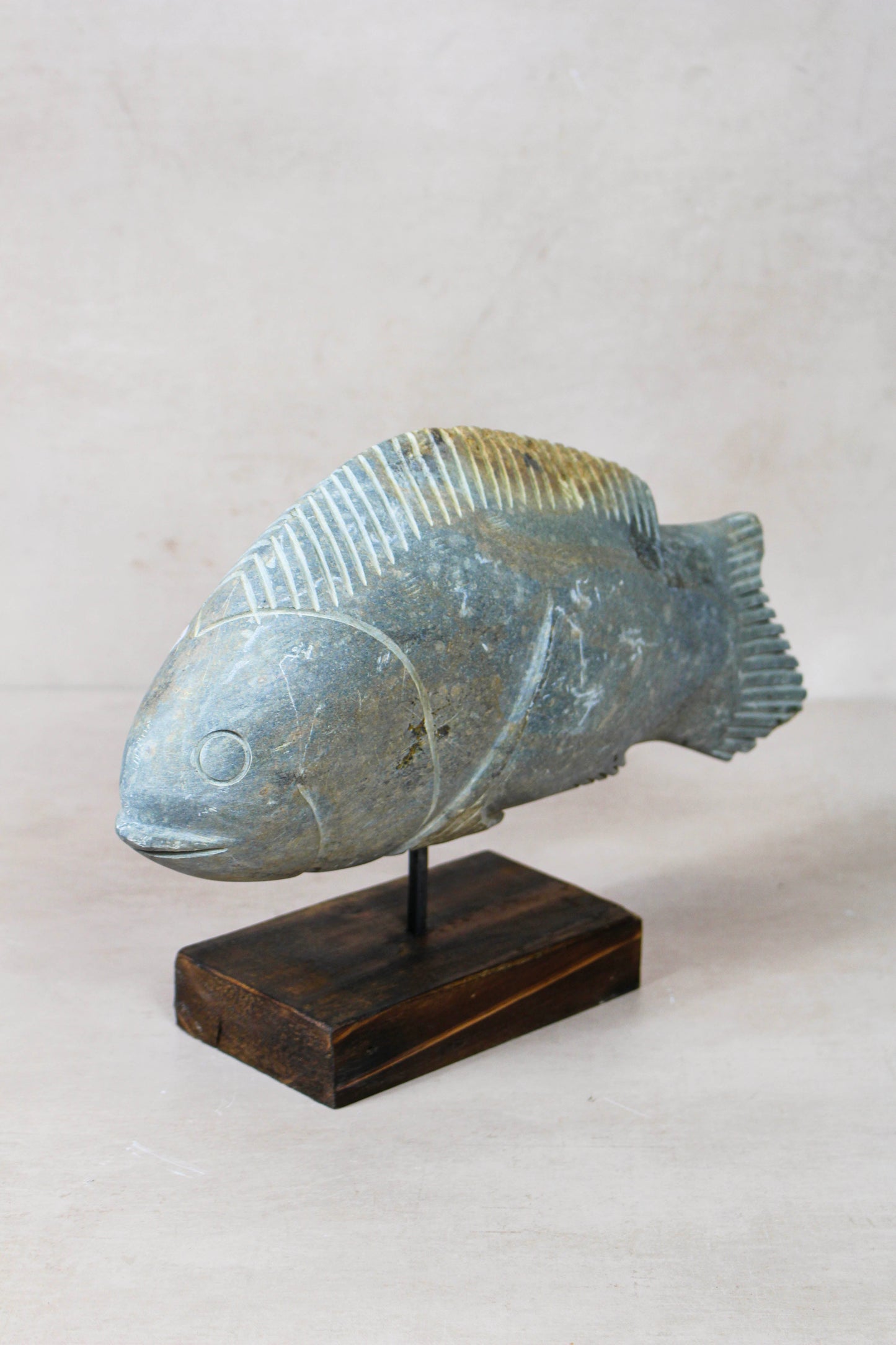 Stone Fish Sculpture - Zimbabwe - 159.7 by Botanical Boys