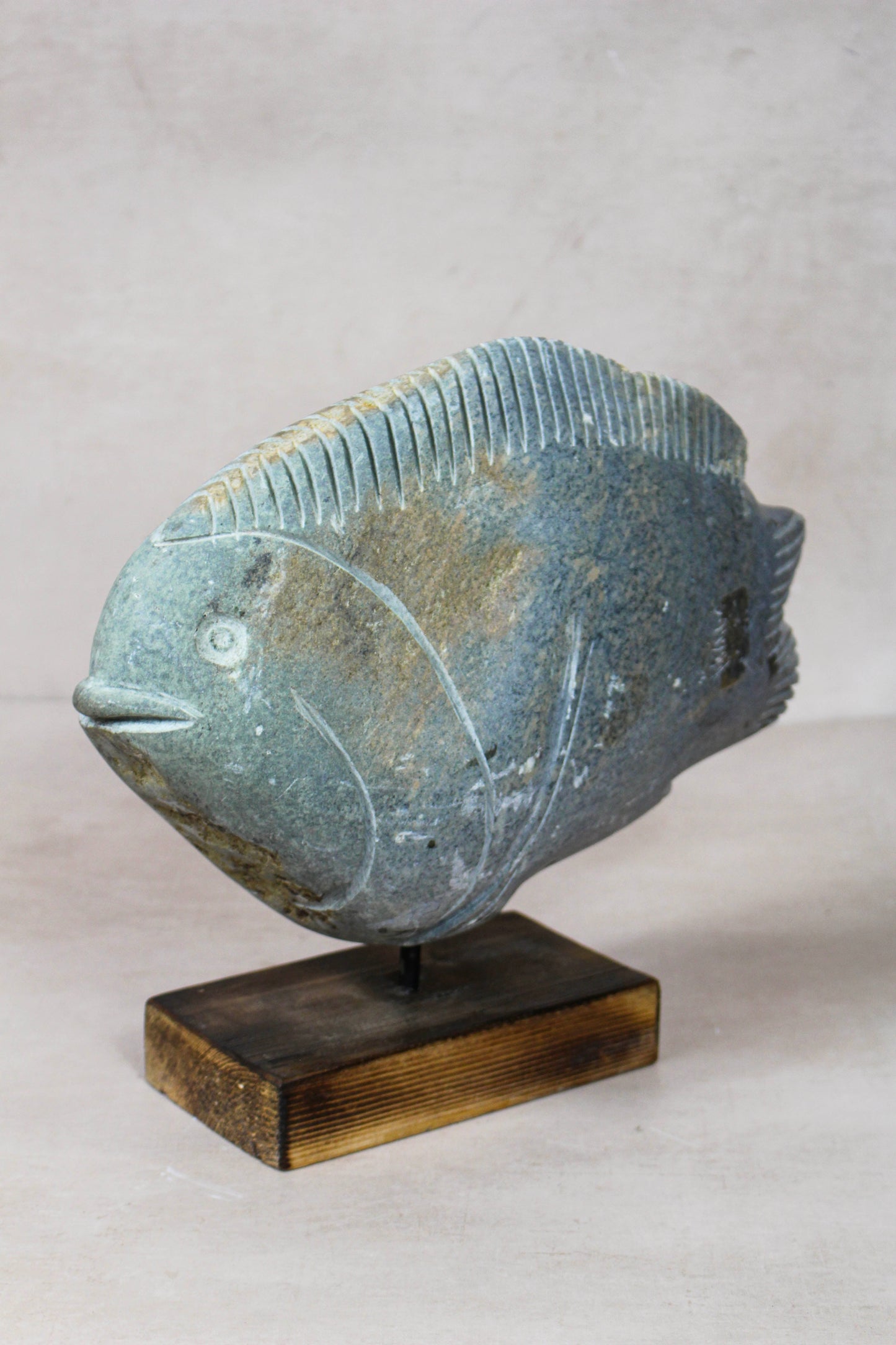 Stone Fish Sculpture - Zimbabwe - 159.8 by Botanical Boys