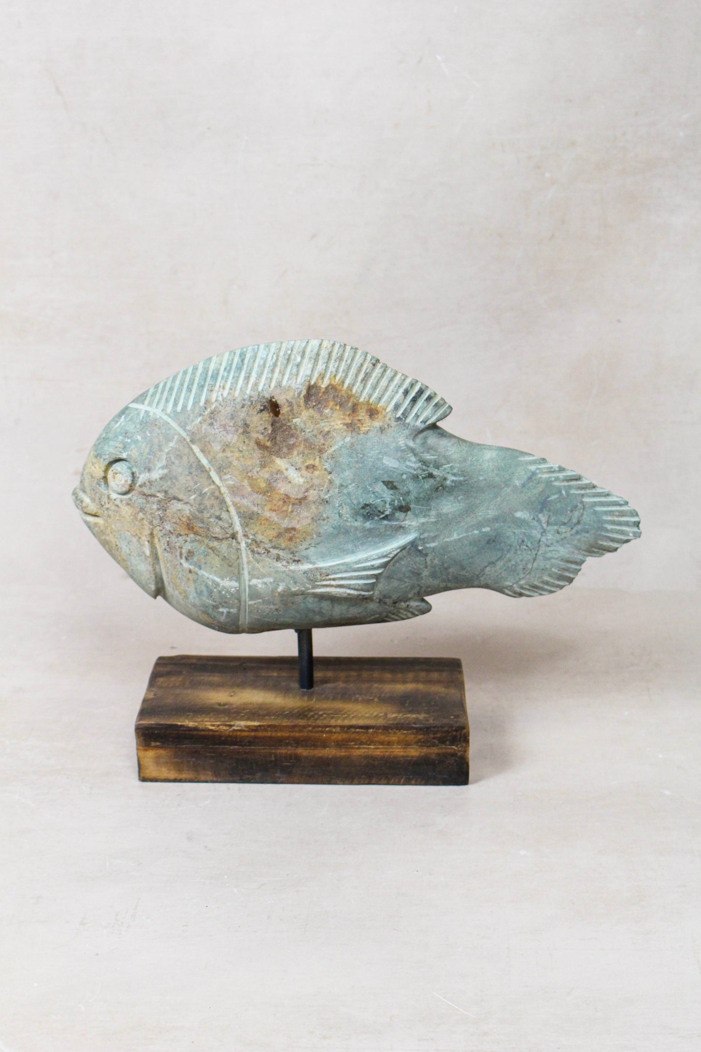 Stone Fish Sculpture - Zimbabwe - 159.12 by Botanical Boys