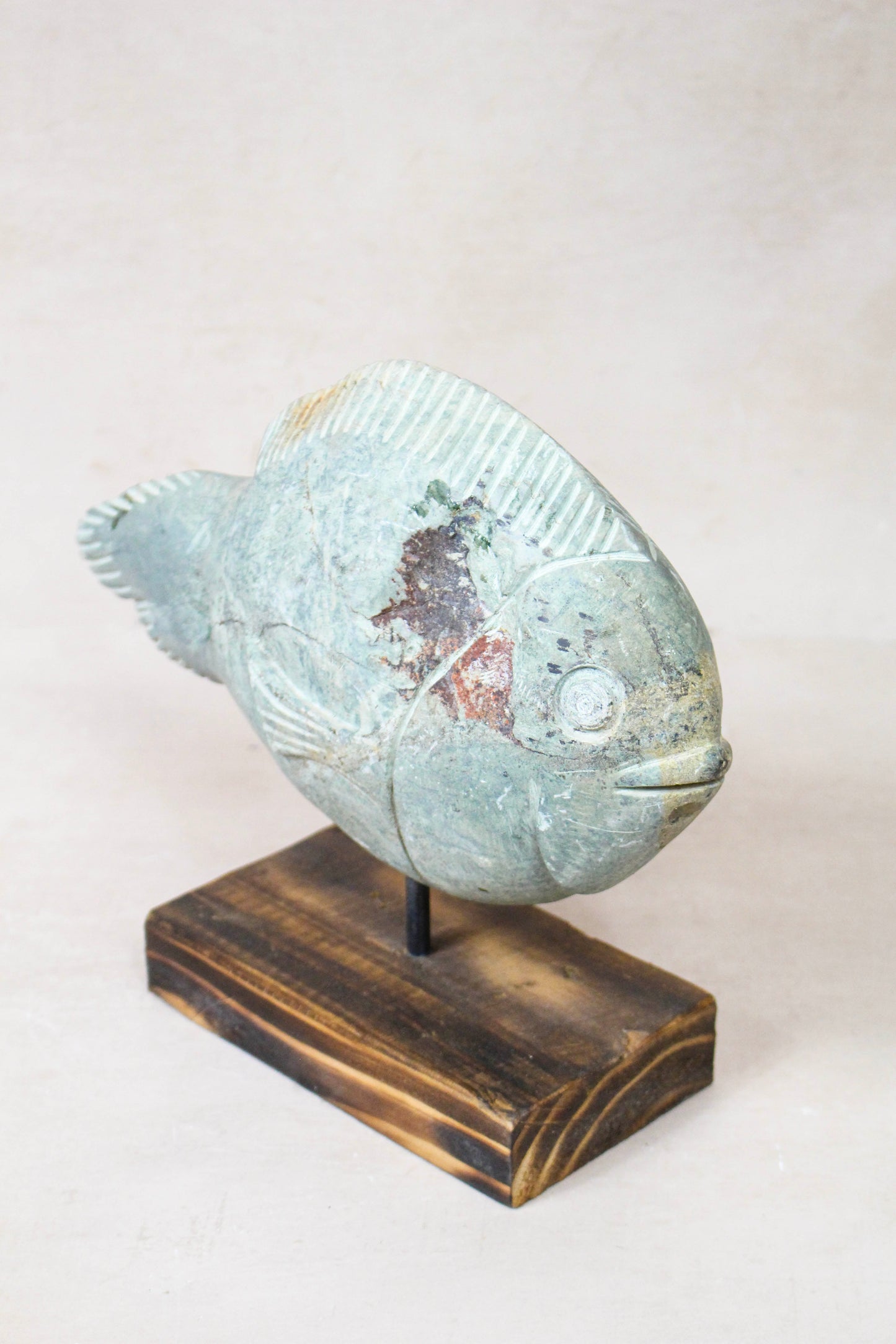 Stone Fish Sculpture - Zimbabwe - 159.12 by Botanical Boys