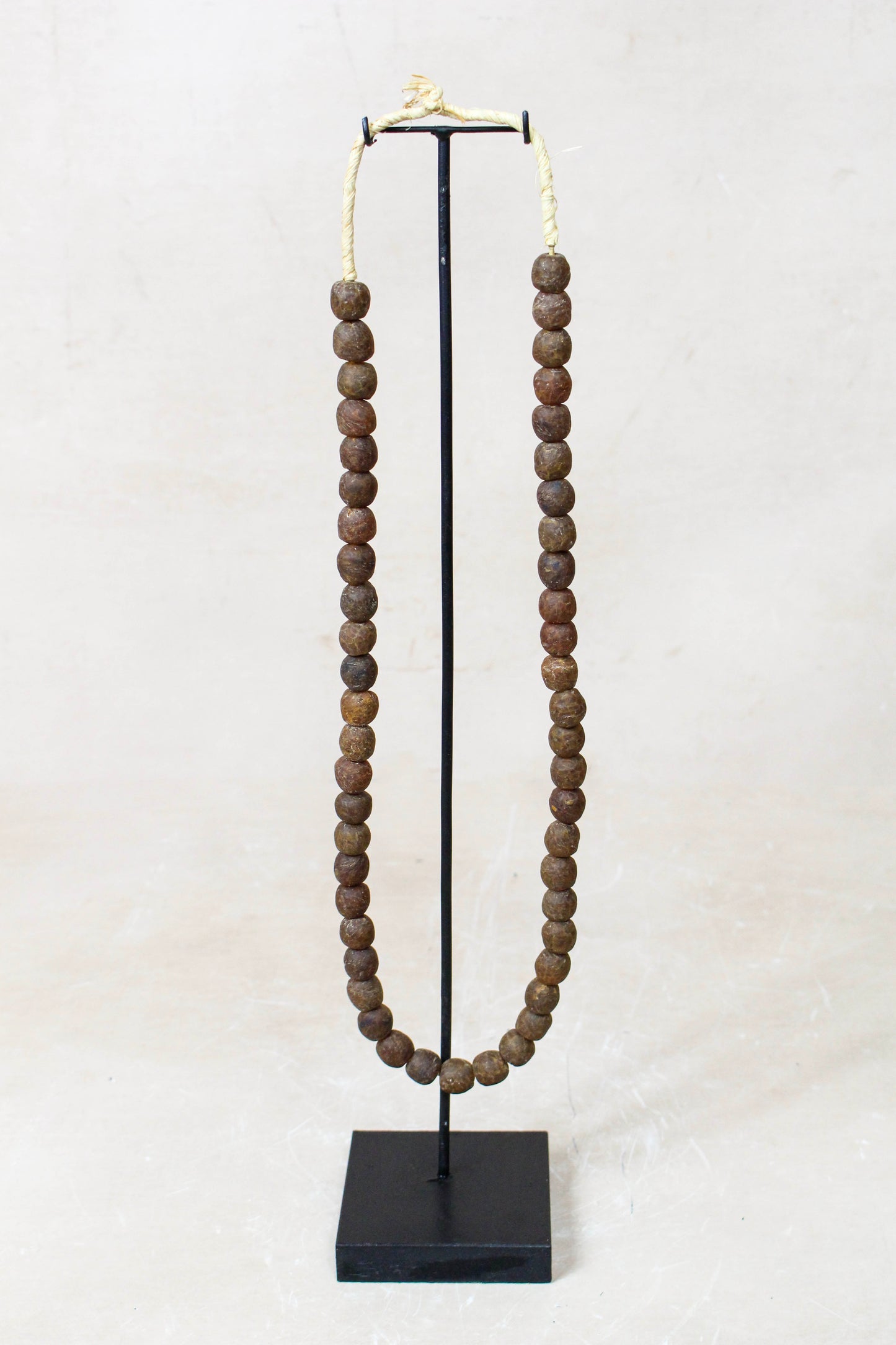 Ghana Glass Beads Necklace, Brown - 85.20 by Botanical Boys