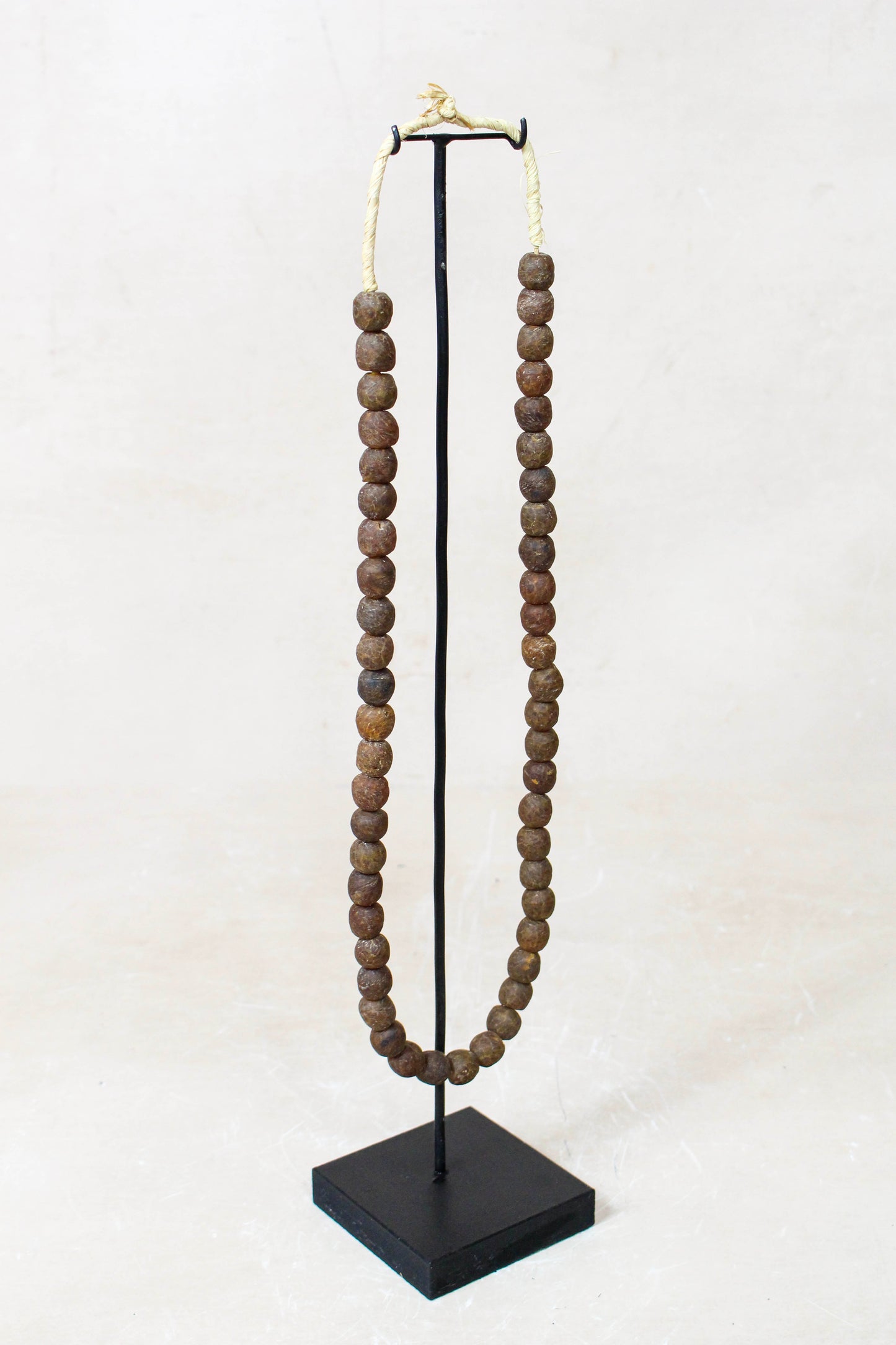 Ghana Glass Beads Necklace, Brown - 85.20 by Botanical Boys