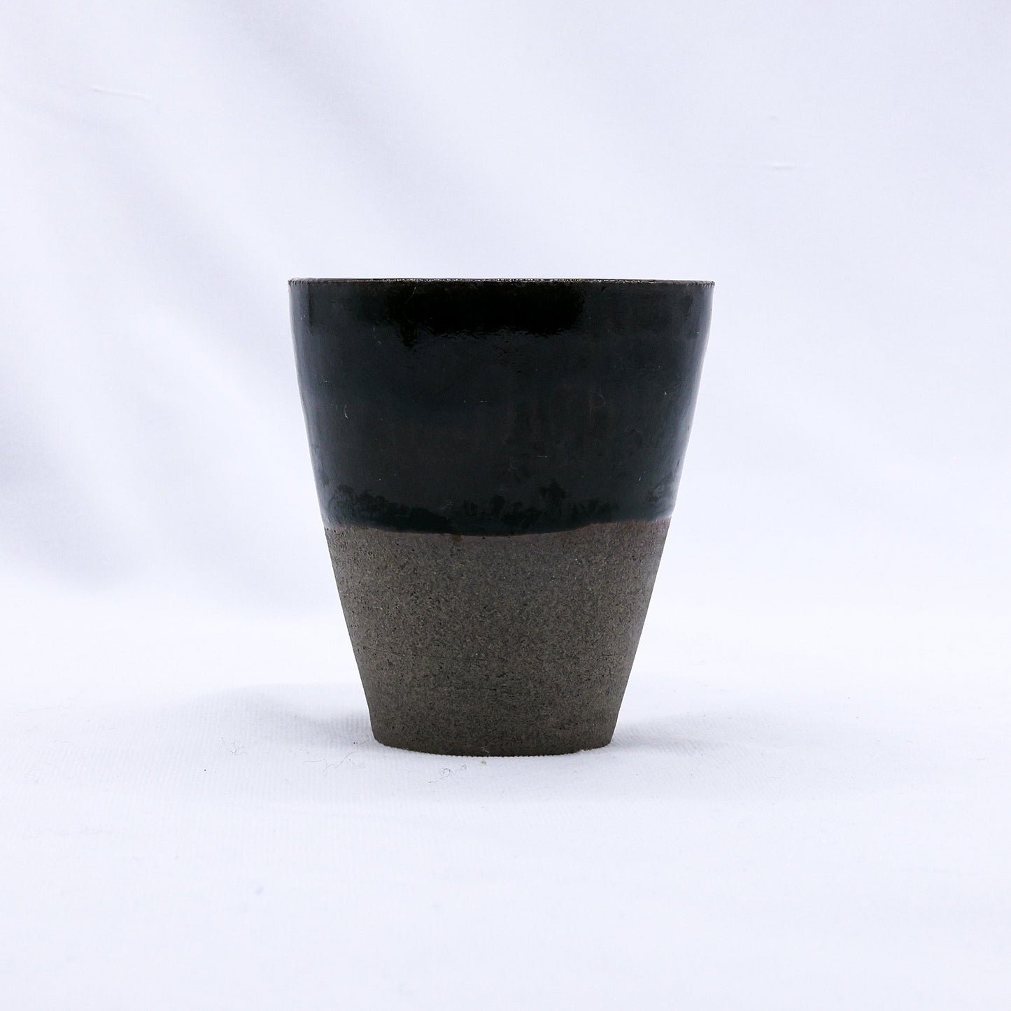 Bluverde Quadra Handmade Ceramic Smoked Grey Stoneware Tall Ceramic Cup by Ribera Handmade Ceramics