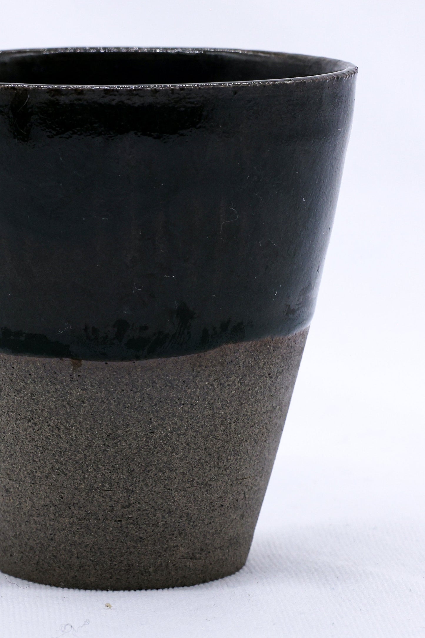Bluverde Quadra Handmade Ceramic Smoked Grey Stoneware Tall Ceramic Cup by Ribera Handmade Ceramics