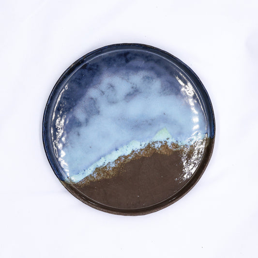 27 cm Seabrook Smoked Grey Large Stoneware Handmade Ceramic Dinner Plate by Ribera Handmade Ceramics