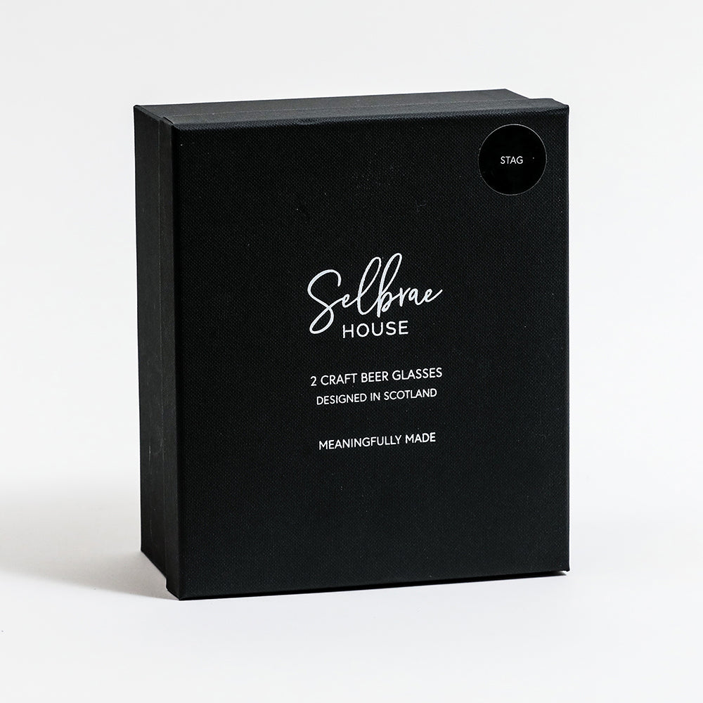 Stag Craft Beer Glasses - Set of 2 by Selbrae House