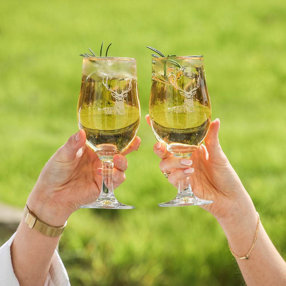 Stag Craft Beer Glasses - Set of 2 by Selbrae House