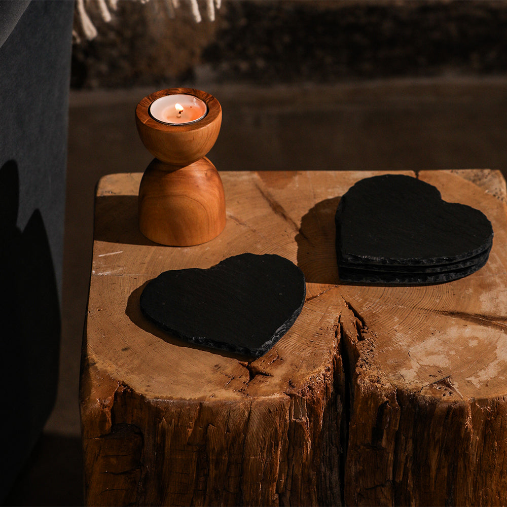 Heart Slate Coasters - Set of 4 by Selbrae House