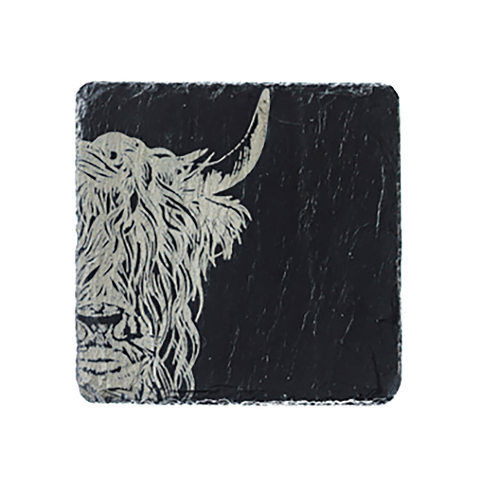 Highland Cow Single Slate Coaster by Selbrae House
