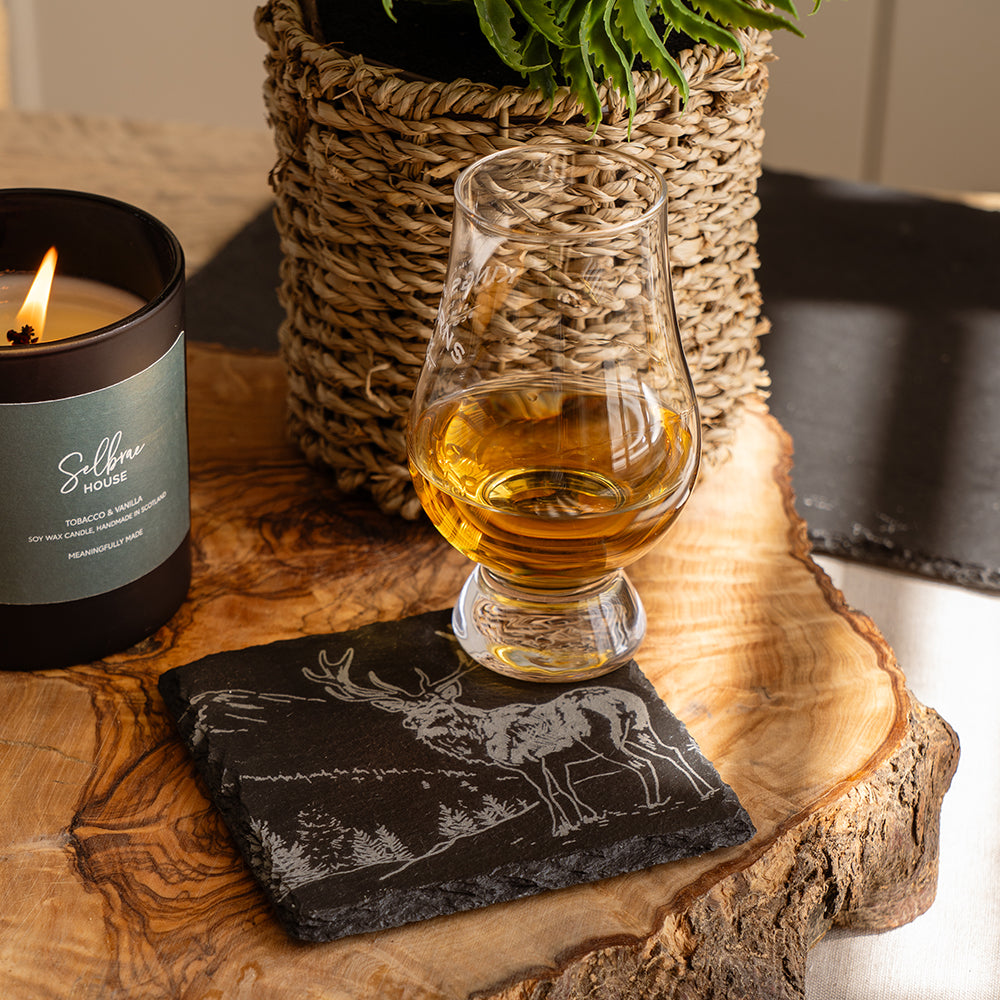 Scenic Stag Single Slate Coaster by Selbrae House
