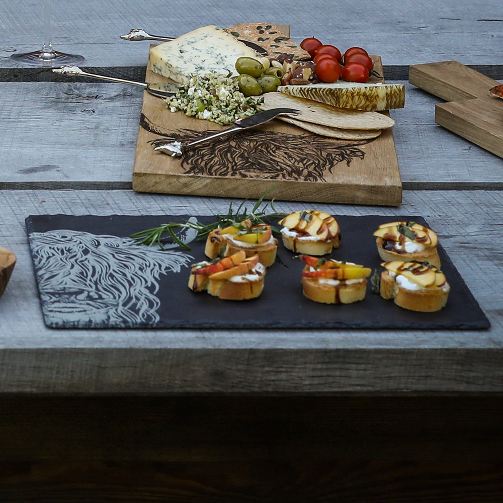 Highland Cow Slate Cheese Board by Selbrae House