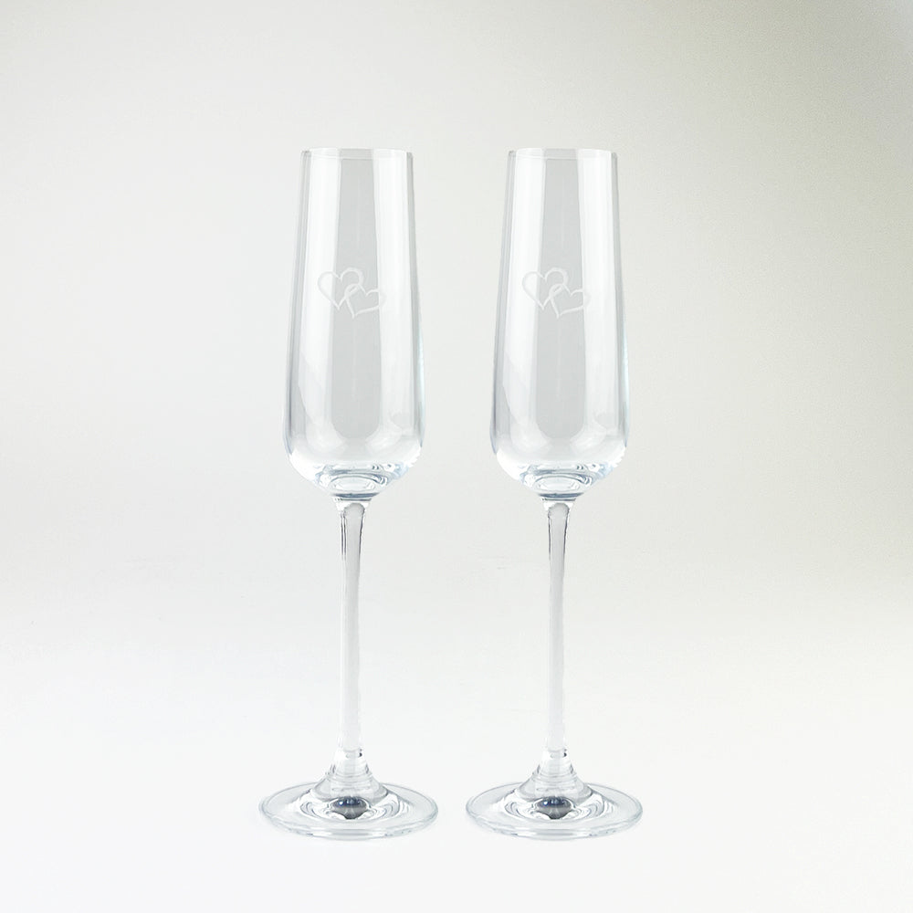 Heart Champagne Flutes - Set of 2 by Selbrae House